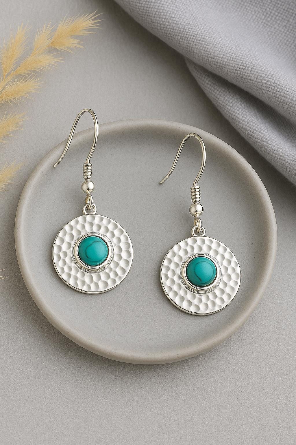 Sterling Silver & Turquoise Dangle Earrings – Handcrafted Boho Artisan Jewelry by St Clair Fine Jewelry
