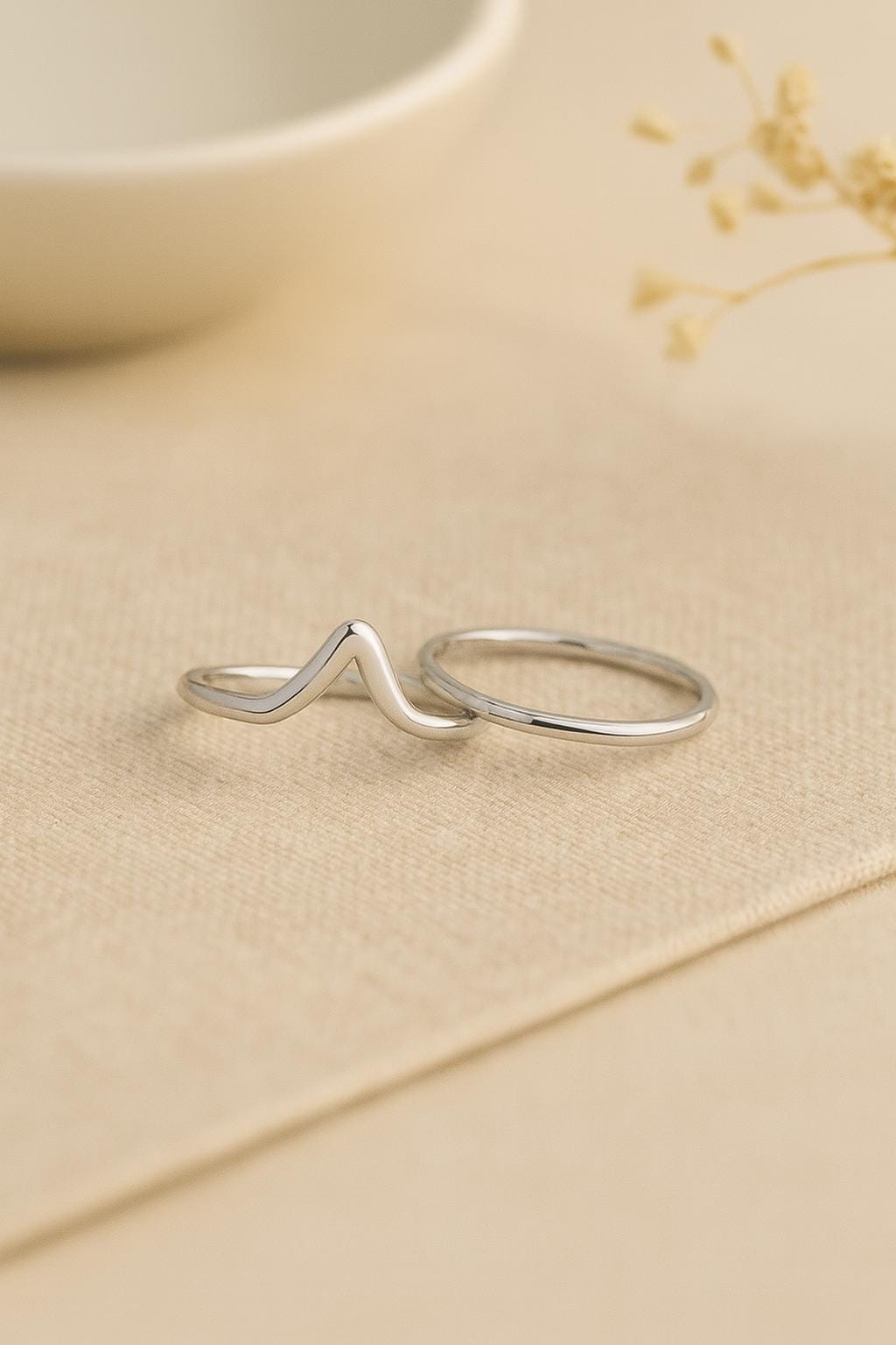 Sterling Silver Ring, Chevron Ring, Chevron Ring Set, Stacking Ring, Wonmen's Rings, St Clair Fine Jewelry, Women's Jewelry, Women's Rings, Gift for Her