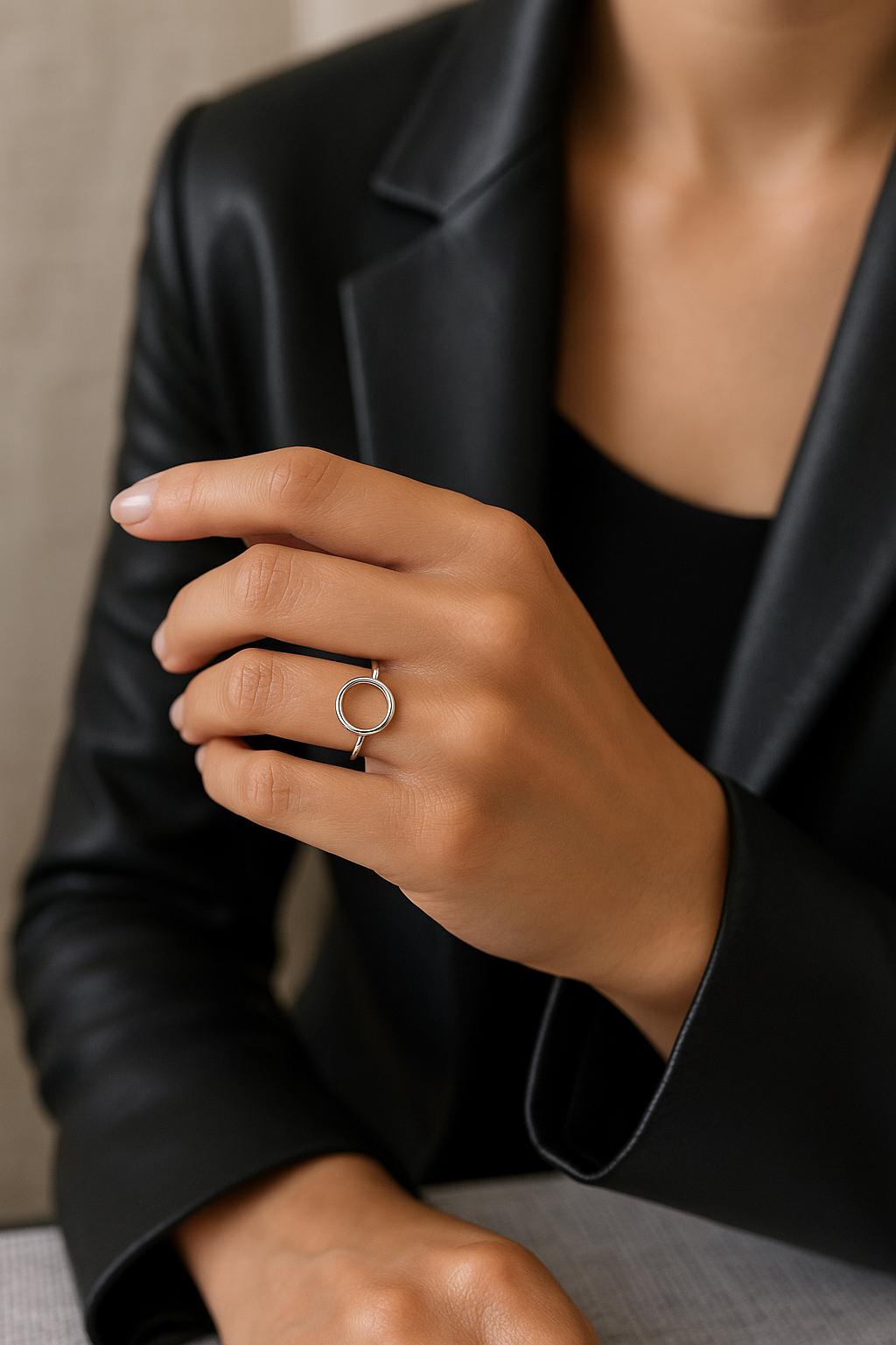 Circle Ring, Open Circle Ring, Statement Ring, Sterling Silver, Silver Rings, Women's Rings, Minimalist Rings, Women's Jewelry, Gift For Her, Gift For Girlfriend, Gift For Wife, ST Clair Fine Jewelry