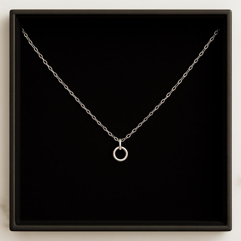 Sterling Silver Minimalist Tiny Circle Necklace - Delicate Everyday Layering Pendant Necklace by St Clair Fine Jewelry