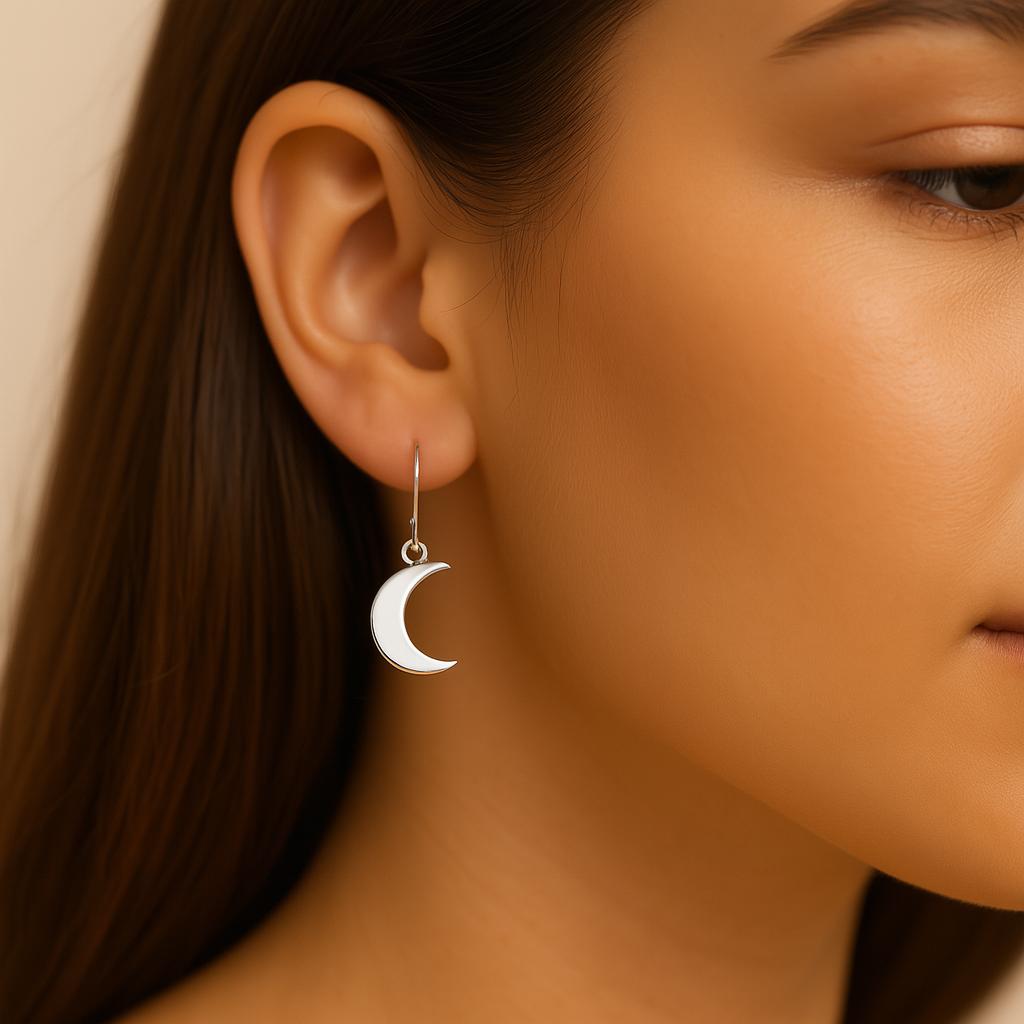14k Gold-Filled Crescent Moon Dangle Earrings – Celestial Minimalist Jewelry by St Clair Fine Jewelry