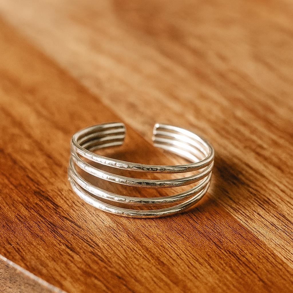 Mixed Metal 4-Band Toe Ring – Sterling Silver OR 14k Gold-Filled by St Clair Fine Jewelry