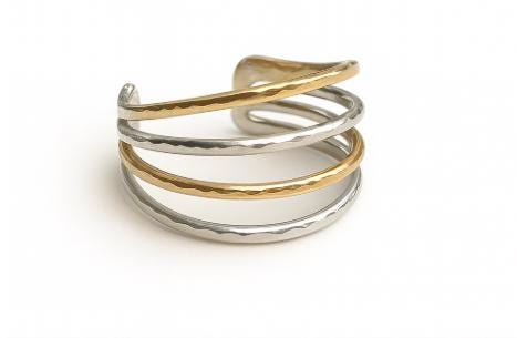 Mixed Metal 4-Band Toe Ring – Sterling Silver OR 14k Gold-Filled by St Clair Fine Jewelry