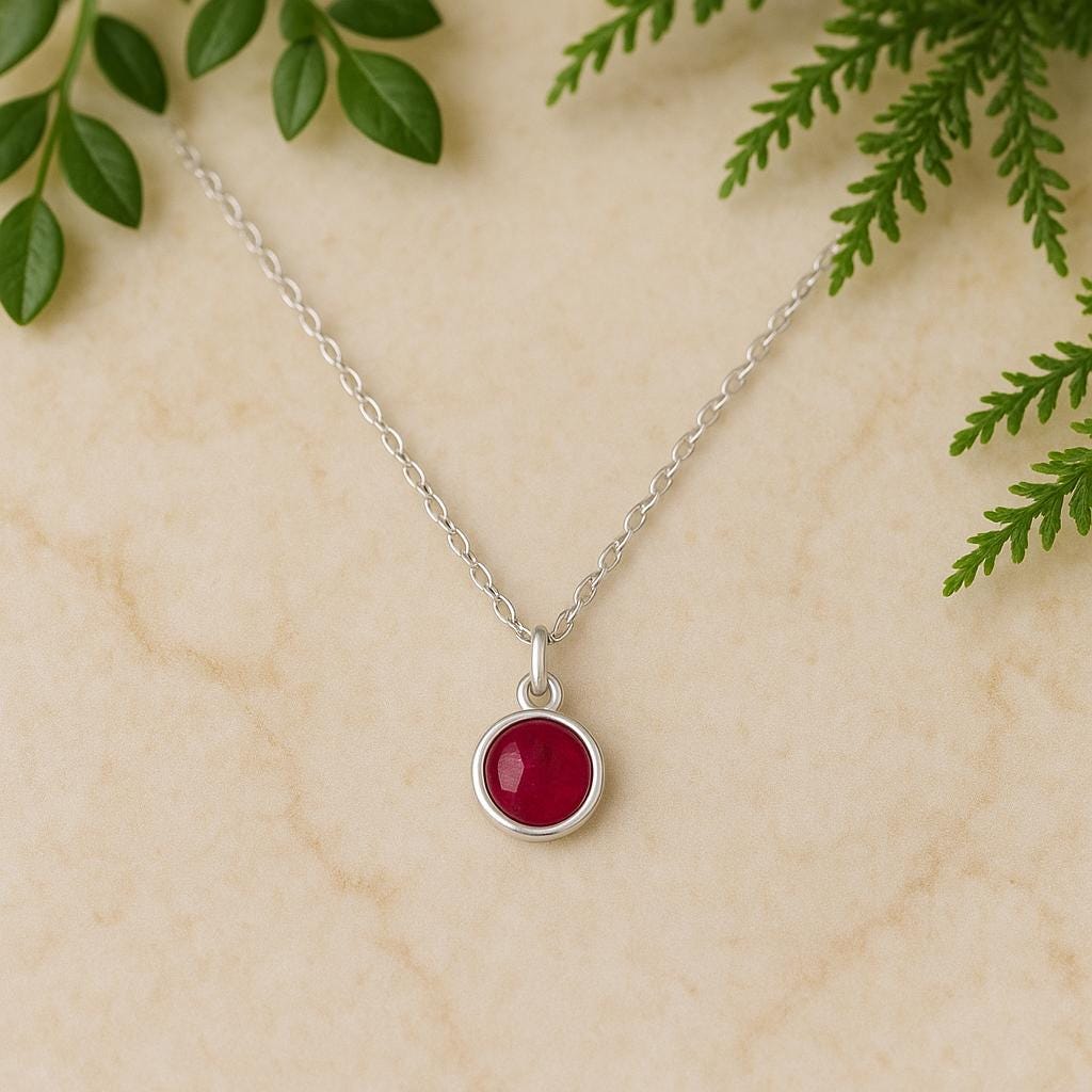 Ruby Pendant Necklace – 14k Gold-Filled or Sterling Silver by St Clair Fine Jewelry