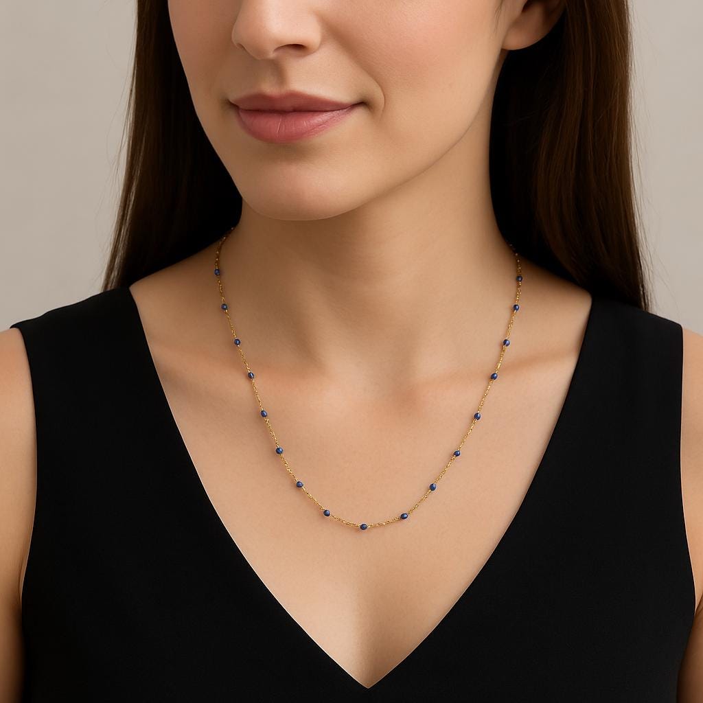 lapis lazuli necklace, gold filled lapis necklace, blue bead necklace, 14k gold filled necklace, minimalist gold necklace, handmade gemstone necklace, layering gold necklace, lapis jewelry for women, gold chain with blue beads, dainty gold necklace, modern minimalist jewelry, lapis lazuli jewelry, everyday gold necklace, handcrafted gold necklace, gemstone layering necklace, gold beaded necklace, delicate gold necklace, long gold necklace 24 inch, gold filled jewelry USA, St Clair Fine Jewelry necklace, boh