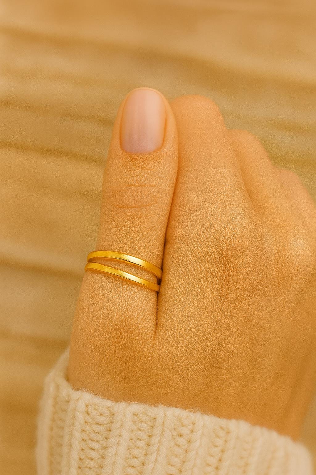 Adjustable Open Rose Gold Thumb Ring – Handmade Modern Minimalist Rose Gold Ring - Rose Gold Stacking Ring For Statement Ring or Everyday