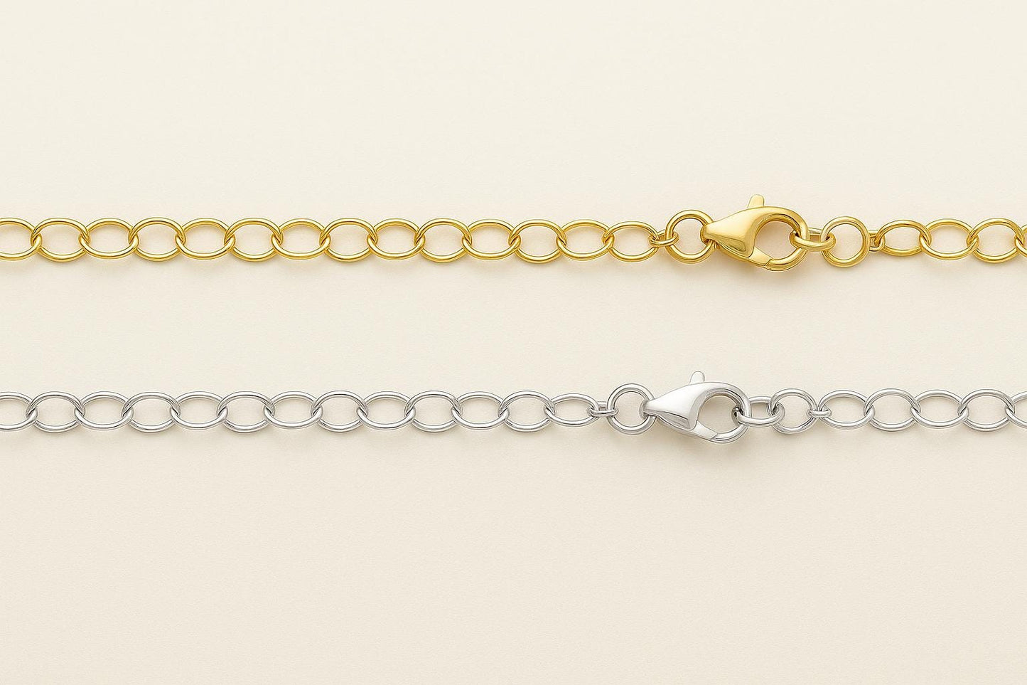 Tarnish-Resistant Cable Chain Bracelet – 14k Gold Filled 2.7mm or Sterling Silver 2.8mm – Minimalist Everyday Jewelry
