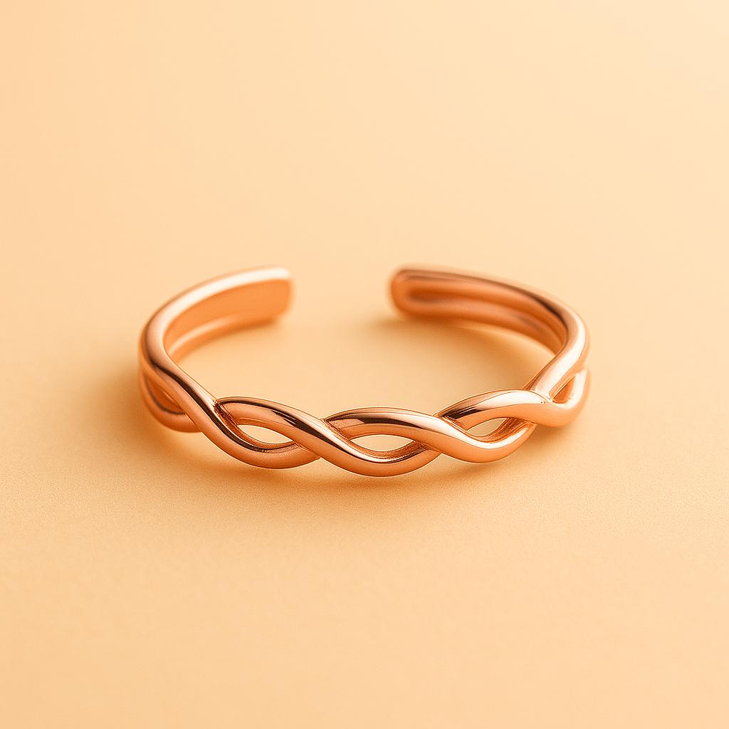 Braided Twist Knuckle/Midi Ring - Sterling Silver or 14K Gold-Filled - Minimalist Stackable Ring