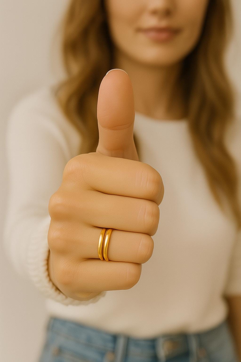 Adjustable Open Rose Gold Thumb Ring – Handmade Modern Minimalist Rose Gold Ring - Rose Gold Stacking Ring For Statement Ring or Everyday