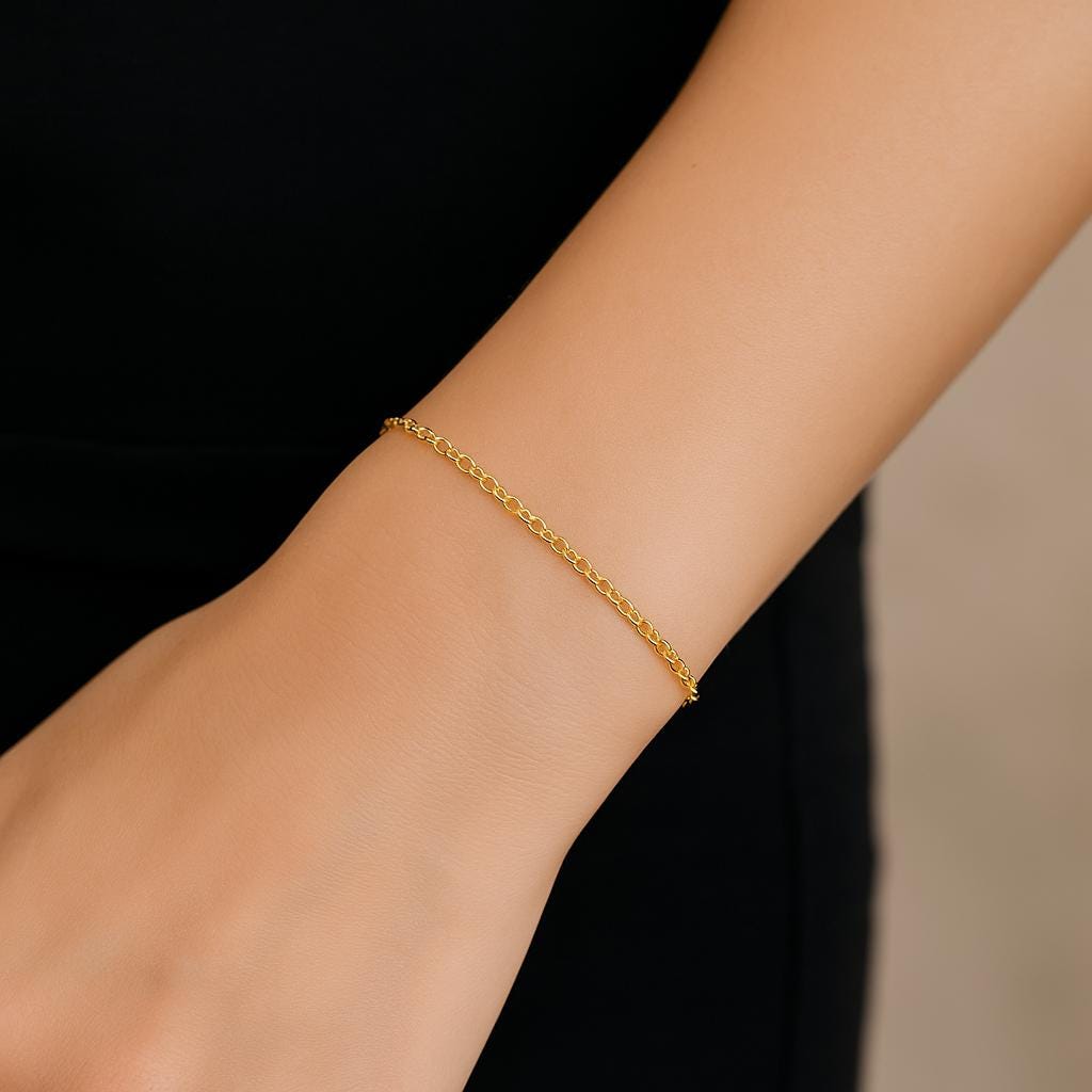 Tarnish-Resistant Cable Chain Bracelet – 14k Gold Filled 2.7mm or Sterling Silver 2.8mm – Minimalist Everyday Jewelry