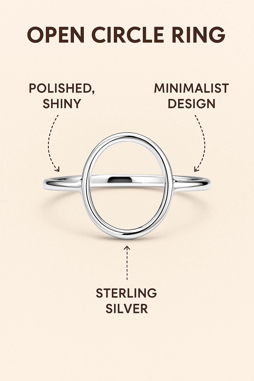 Circle Ring, Open Circle Ring, Statement Ring, Sterling Silver, Silver Rings, Women's Rings, Minimalist Rings, Women's Jewelry, Gift For Her, Gift For Girlfriend, Gift For Wife, ST Clair Fine Jewelry