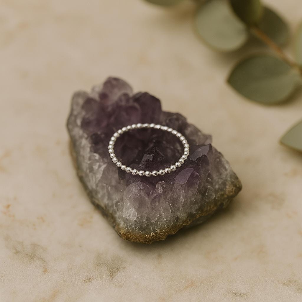 Sterling Silver Ring, Women's Rings, Beaded Ring, Cute Rings, Silver Rings, Women's Rings, Statement Rings, Stacking Rings, Minimalist Rings, Women's Jewelry, St Clair Fine Jewelry