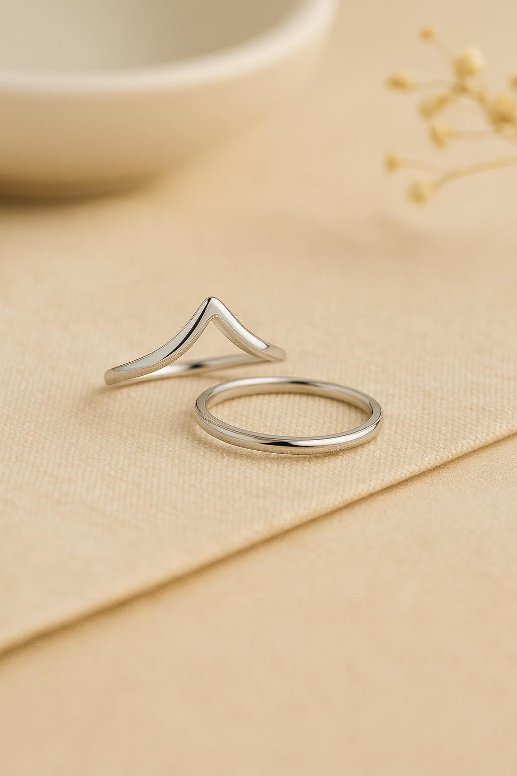 Sterling Silver Ring, Chevron Ring, Chevron Ring Set, Stacking Ring, Wonmen's Rings, St Clair Fine Jewelry, Women's Jewelry, Women's Rings, Gift for Her