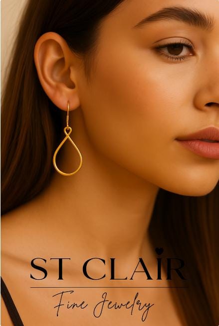 teardrop earrings, gold earrings, modern earrings, gold earrings, minimalist earrings, women's earrings, gold jewelry, women's jewelry, st clair fine jewelry, earrings