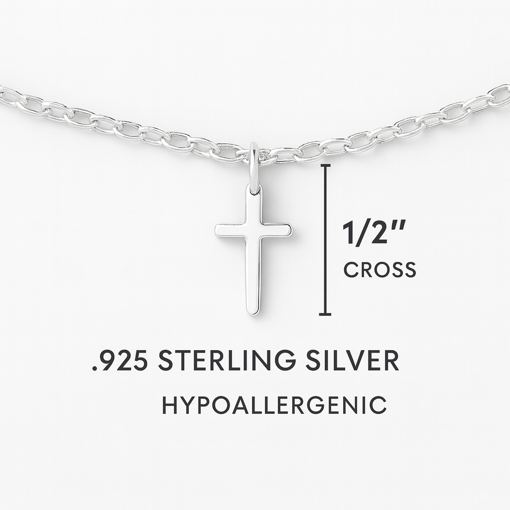 Delicate Sterling Silver Cross Bracelet • Dainty Minimalist Faith Jewelry • Everyday Layering Bracelet • Christian Gift for Women & Girls