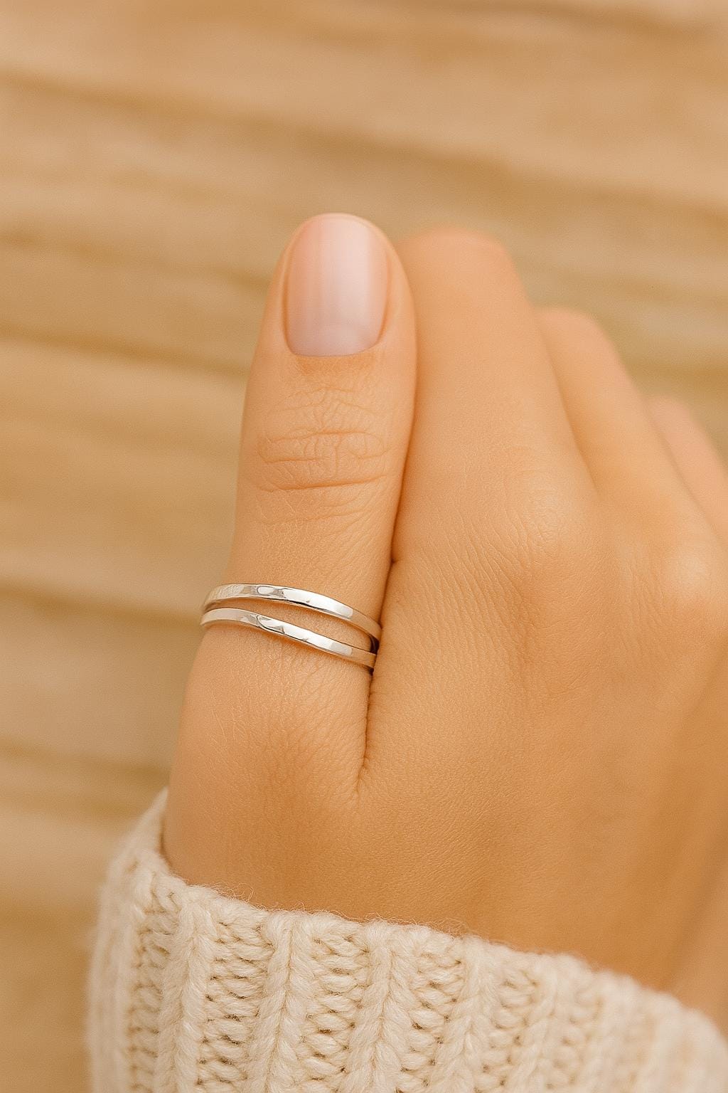 Adjustable Open Rose Gold Thumb Ring – Handmade Modern Minimalist Rose Gold Ring - Rose Gold Stacking Ring For Statement Ring or Everyday