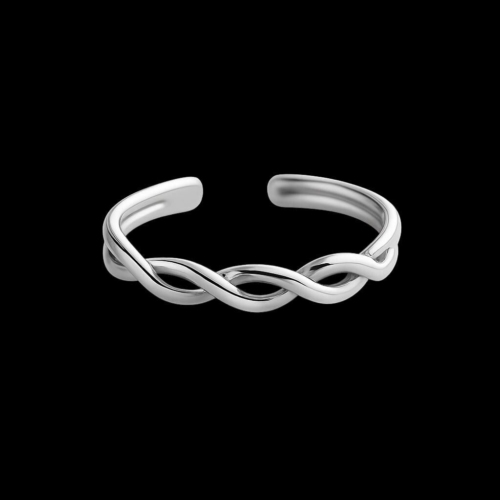 Braided Twist Knuckle/Midi Ring - Sterling Silver or 14K Gold-Filled - Minimalist Stackable Ring