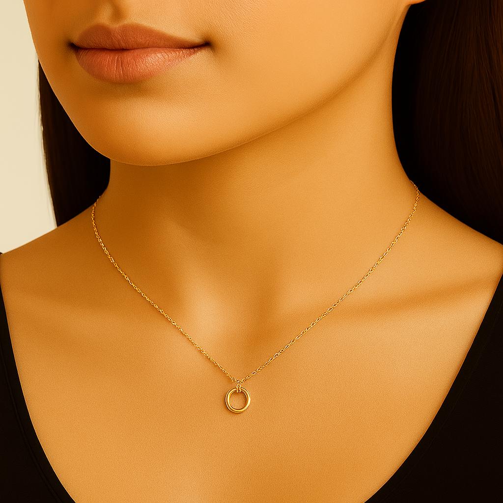 Sterling Silver Minimalist Tiny Circle Necklace - Delicate Everyday Layering Pendant Necklace by St Clair Fine Jewelry