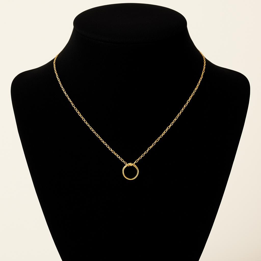 Sterling Silver Minimalist Tiny Circle Necklace - Delicate Everyday Layering Pendant Necklace by St Clair Fine Jewelry