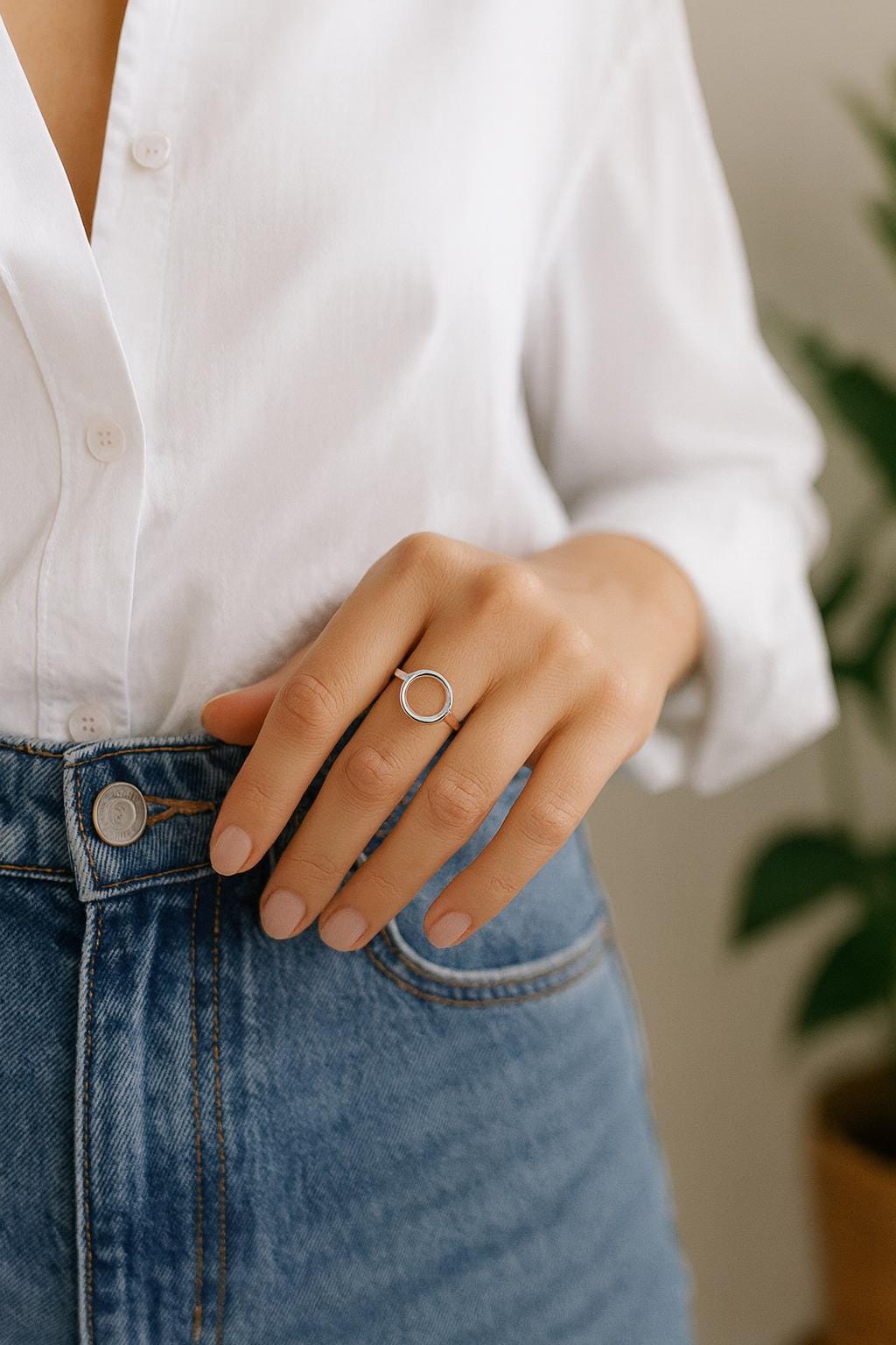 Circle Ring, Open Circle Ring, Statement Ring, Sterling Silver, Silver Rings, Women's Rings, Minimalist Rings, Women's Jewelry, Gift For Her, Gift For Girlfriend, Gift For Wife, ST Clair Fine Jewelry