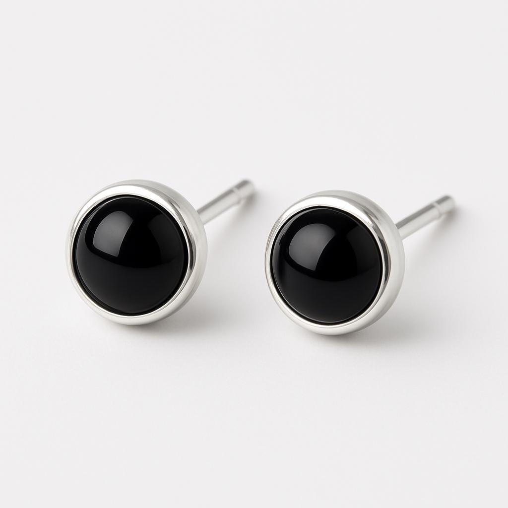 black onyx stud earrings, gold filled onyx studs, sterling silver onyx studs, gemstone stud earrings, minimalist black earrings, dainty onyx jewelry, handcrafted gemstone jewelry, modern gold earrings, elegant everyday earrings, small black earrings, black stone studs, gold and silver earrings, hypoallergenic earrings, nickel free jewelry, gemstone jewelry gift, protection stone jewelry, grounding stone earrings, St Clair Fine Jewelry earrings, handmade in USA jewelry, timeless black earrings, minimalist fi