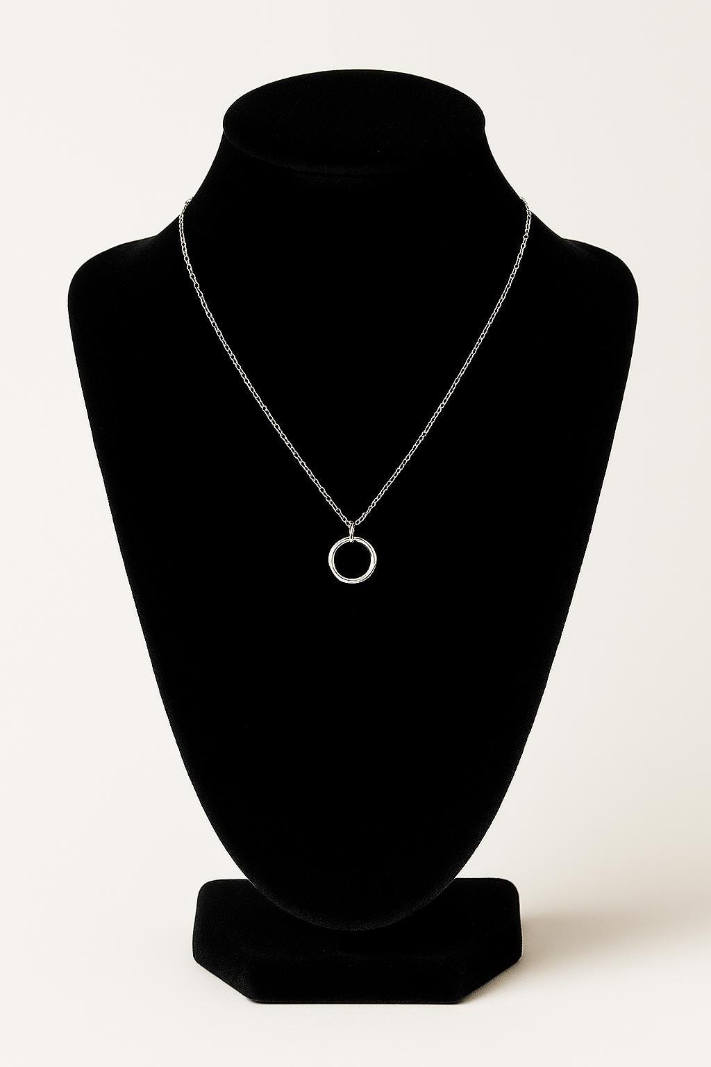 Sterling Silver Minimalist Tiny Circle Necklace - Delicate Everyday Layering Pendant Necklace by St Clair Fine Jewelry