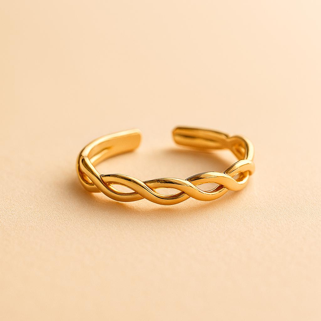 Braided Twist Knuckle/Midi Ring - Sterling Silver or 14K Gold-Filled - Minimalist Stackable Ring
