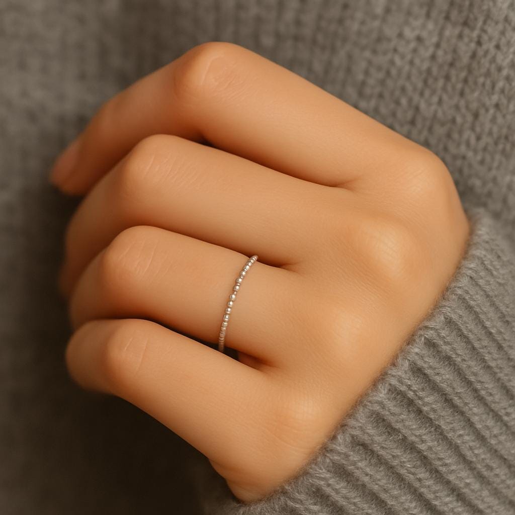 Sterling Silver Ring, Women's Rings, Beaded Ring, Cute Rings, Silver Rings, Women's Rings, Statement Rings, Stacking Rings, Minimalist Rings, Women's Jewelry, St Clair Fine Jewelry