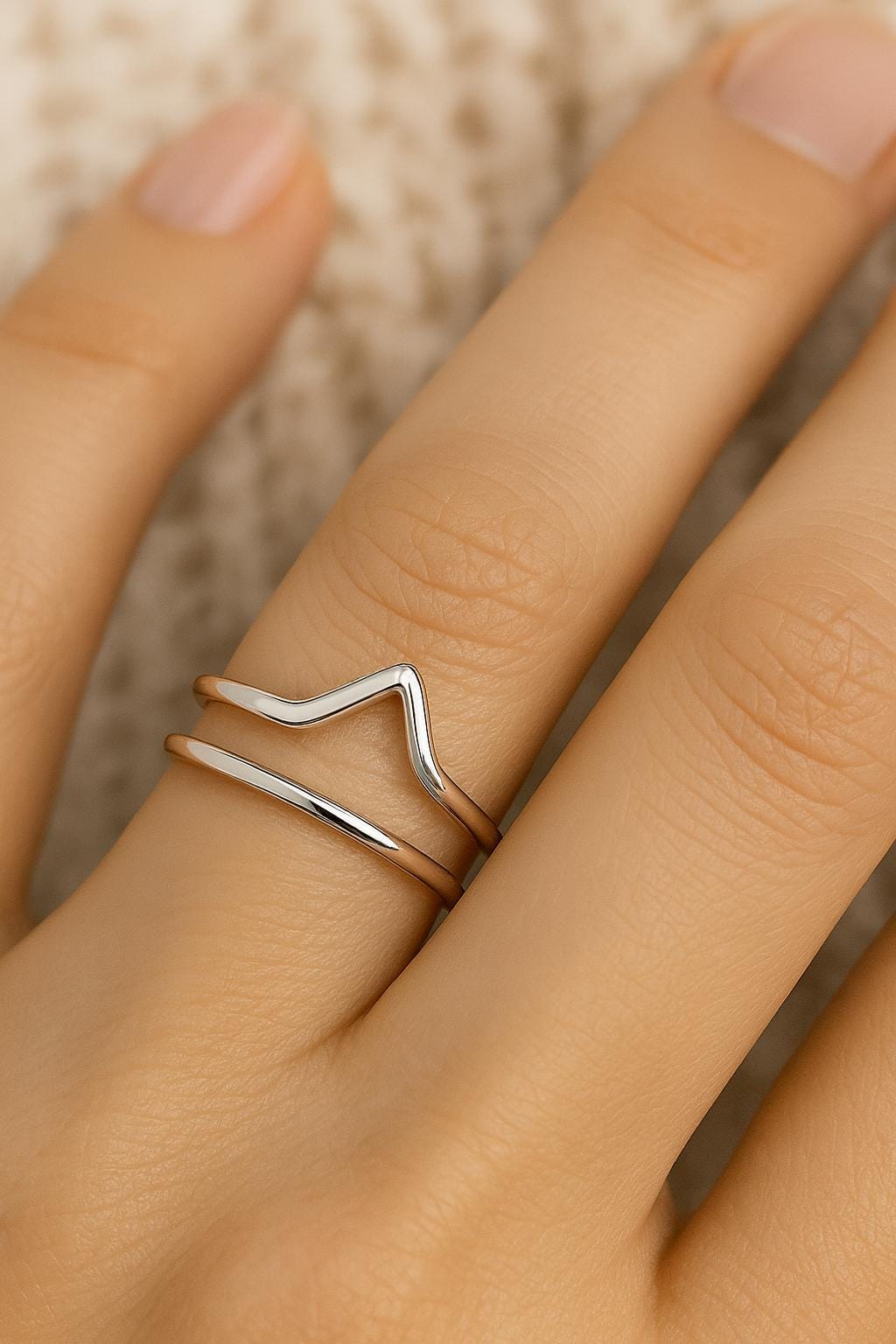Sterling Silver Ring, Chevron Ring, Chevron Ring Set, Stacking Ring, Wonmen's Rings, St Clair Fine Jewelry, Women's Jewelry, Women's Rings, Gift for Her