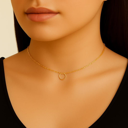 tiny circle necklace, minimalist gold necklace, sterling silver circle necklace, gold filled circle pendant, dainty everyday necklace, handcrafted silver necklace, modern gold necklace, simple layering necklace, delicate open circle pendant, fine handmade jewelry, St Clair Fine Jewelry necklace, gold and silver necklace, hypoallergenic jewelry, timeless minimalist jewelry, small circle necklace, round pendant necklace, elegant everyday necklace, handmade in USA jewelry, 14k gold filled jewelry, dainty chain