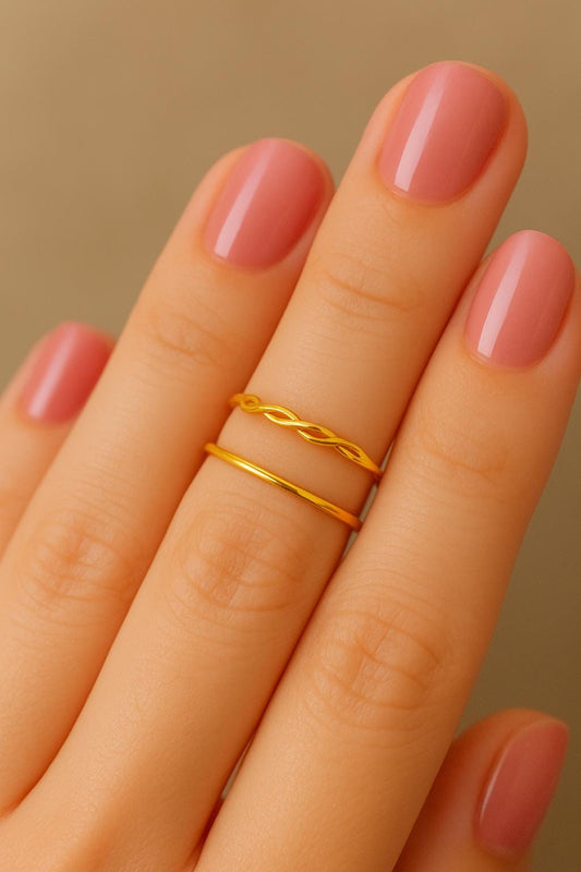 14k gold filled ring set, gold stacking ring set, dainty gold rings, braided gold ring, minimalist gold jewelry, thin gold bands, handcrafted gold rings, modern gold jewelry, gold midi rings, gold twist ring, fine handmade jewelry, St Clair Fine Jewelry rings, adjustable stacking rings, boho minimalist jewelry, lightweight gold rings, 14k gold jewelry gift, dainty gold stacking rings, everyday gold jewelry, women’s gold rings, artisan made jewelry, trendy ring set, elegant gold accessories, gold band set, b