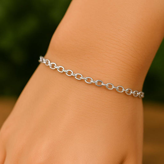Tarnish-Resistant Cable Chain Bracelet – 14k Gold Filled 2.7mm or Sterling Silver 2.8mm – Minimalist Everyday Jewelry