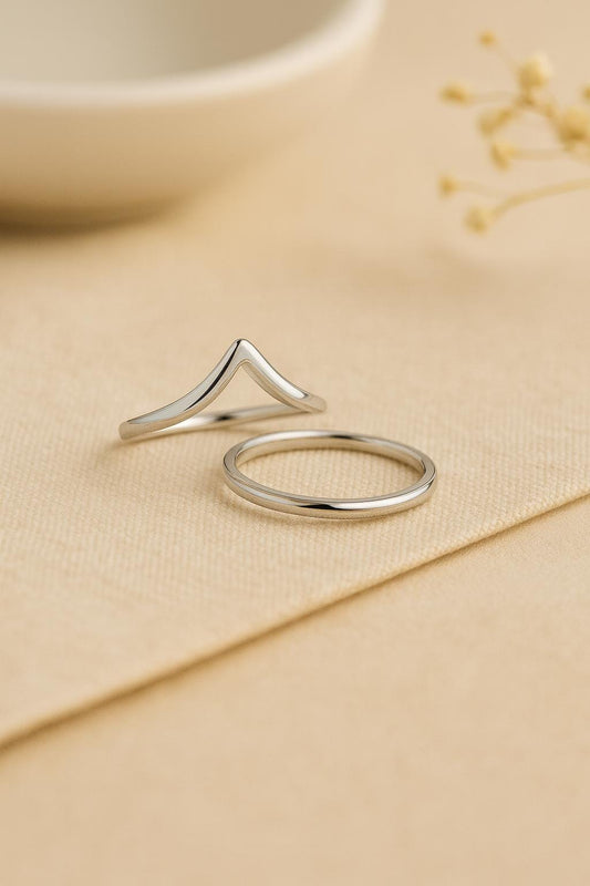 Sterling Silver Ring, Chevron Ring, Chevron Ring Set, Stacking Ring, Wonmen's Rings, St Clair Fine Jewelry, Women's Jewelry, Women's Rings, Gift for Her