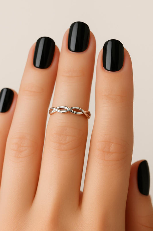 Braided Twist Knuckle/Midi Ring - Sterling Silver or 14K Gold-Filled - Minimalist Stackable Ring