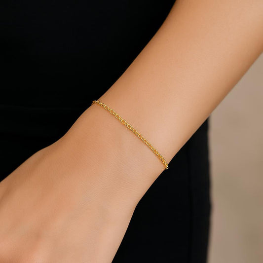 Tarnish-Resistant Cable Chain Bracelet – 14k Gold Filled 2.7mm or Sterling Silver 2.8mm – Minimalist Everyday Jewelry