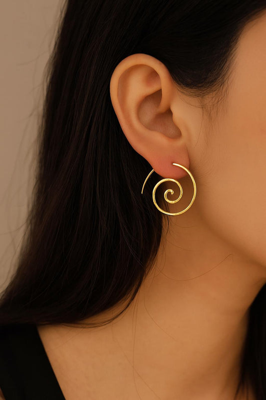 spiral threader earrings